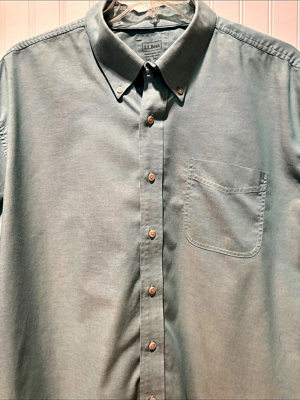 L.L.Bean Men's Wrinkle-Free Classic Oxford Cloth Shirt, Traditional Fit Sz XXL T